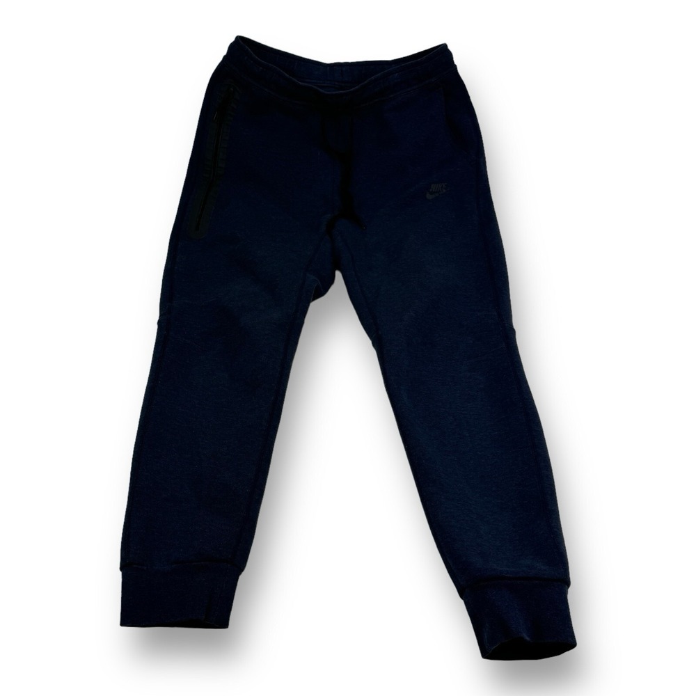 Nike Tech Fleece Cotton Polyester‎ Zippered Pocket Blue Jogger Sweatpants Size L